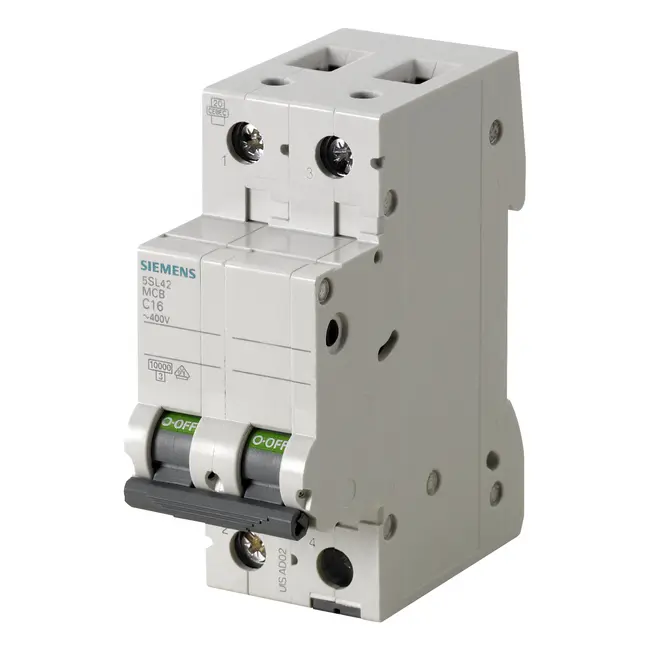 Breaker para Riel DIN de 2 Polos, 10A, 415V, 10KA, 5SL4210-7RC