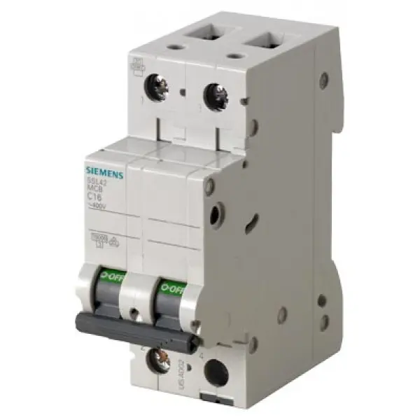 Breaker para Riel DIN de 2 Polos, 16A, 10KA, 5SL4216-7RC