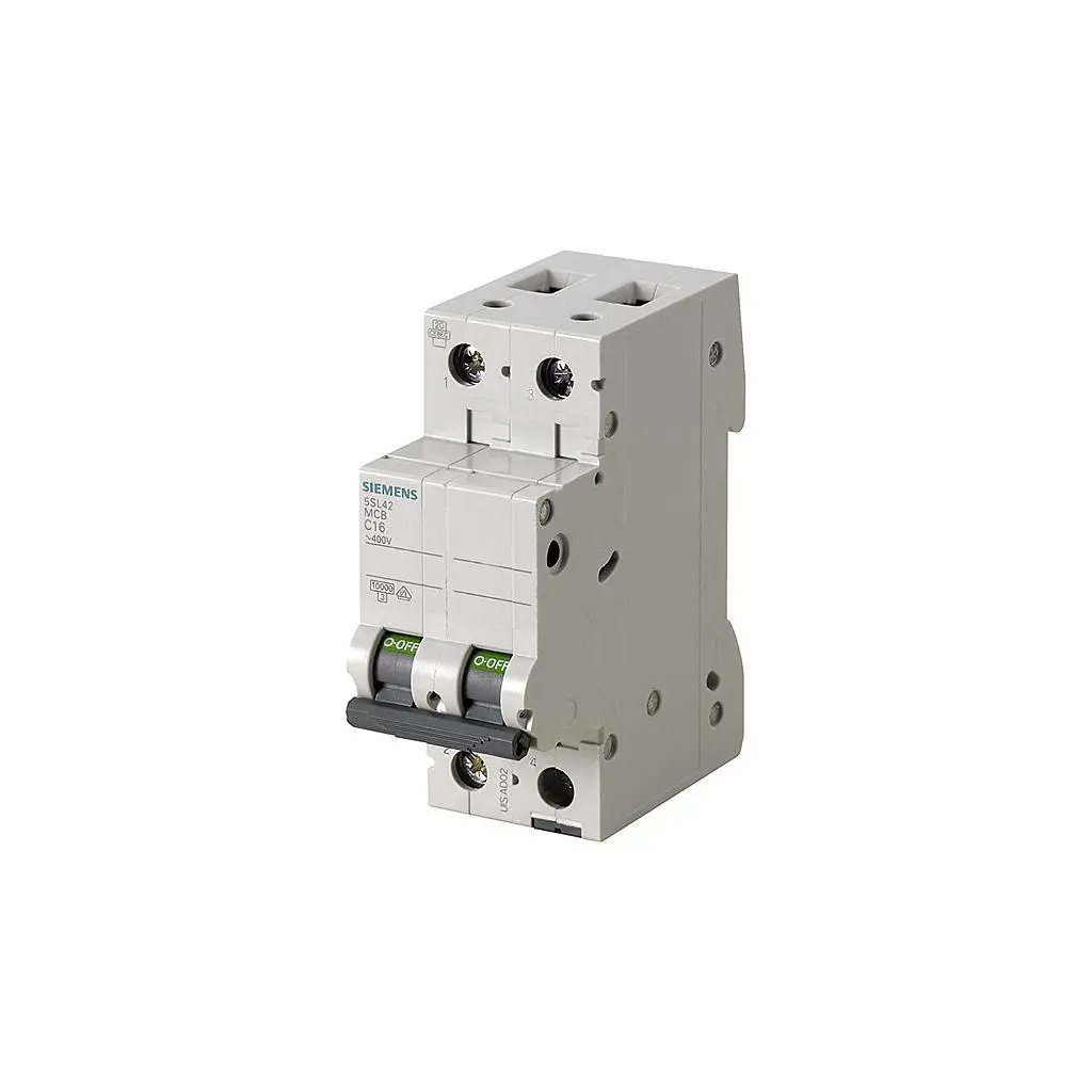 Breaker para Riel DIN de 2 Polos, 1A, 5SX1201-7, 5SL3201-7MB / 5SL4201-7