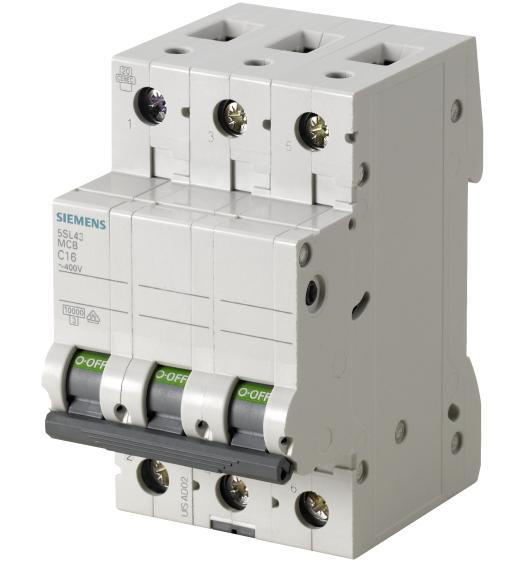 Breaker para Riel DIN de 3 Polos, 63A, 440V, 10KA, 5SL4363-7RC