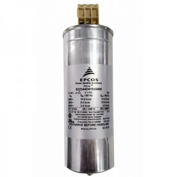Condensador de 10 KVAR, 480V, B32344-E4101-A80G