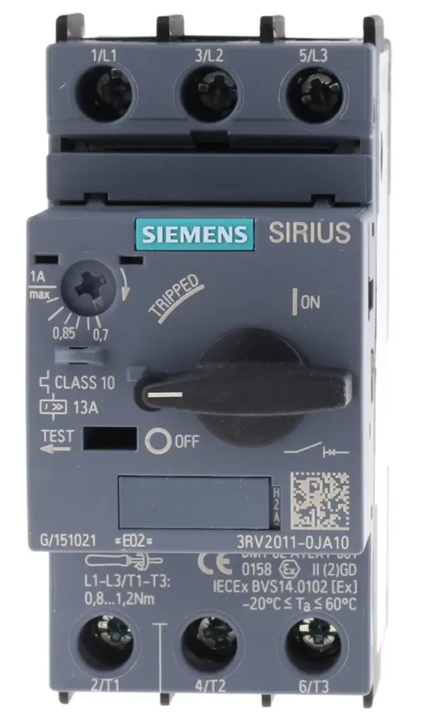 Guardamotor Siemens de 0.7-1A, 3RV2011-0JA10