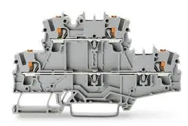 BORNERA DE PASO DOBLE PISO CON TECLA DE ACCIONAMIENTO, C.MAX 20A, SECCION 2,5MM2, 18-12AWG