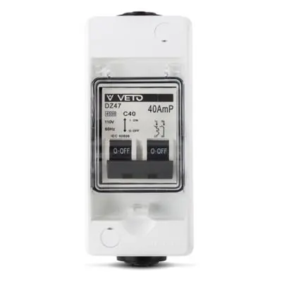 Caja con Breaker para Ducha, 40A-110V, Veto