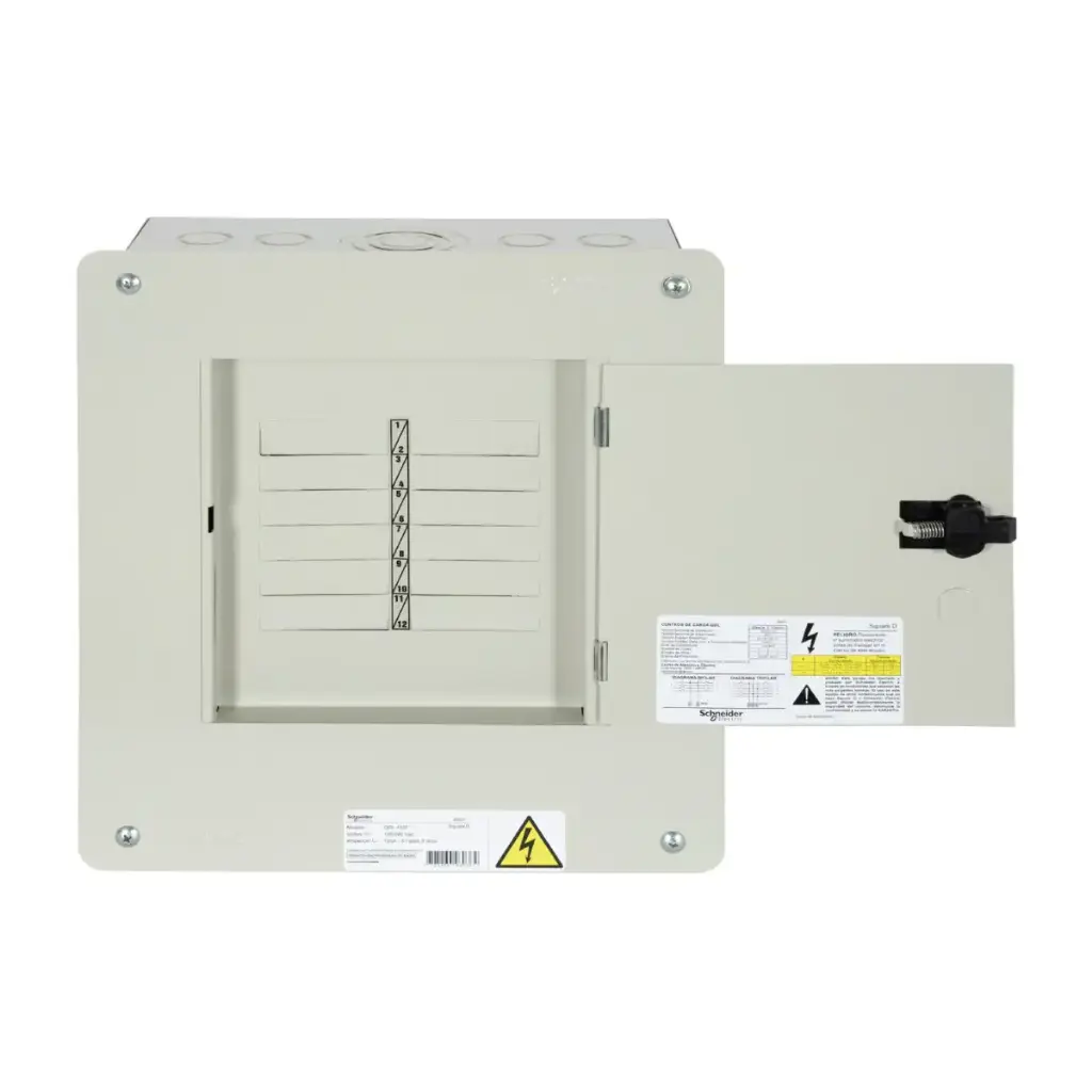 Centro de Carga Trifásico de 12 Espacios, QOL-412F, Square D, 125A